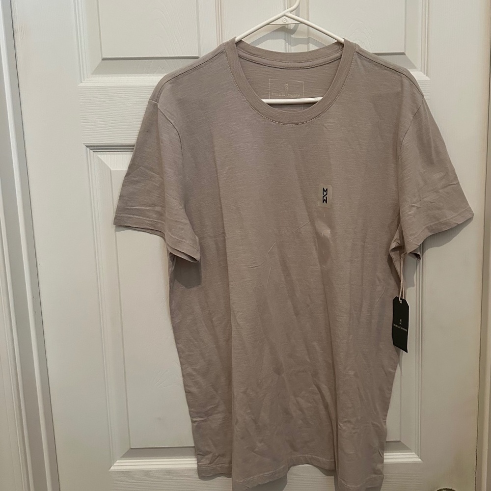 Mutual Weave Beige Crewneck T-Shirt Size L